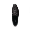 Fashion Corrente C022-5776 Buckle Woven Loafer Shoes Black