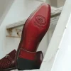 Flash Sale Corrente C023-5776 Buckle Woven Loafer Shoes Burgundy