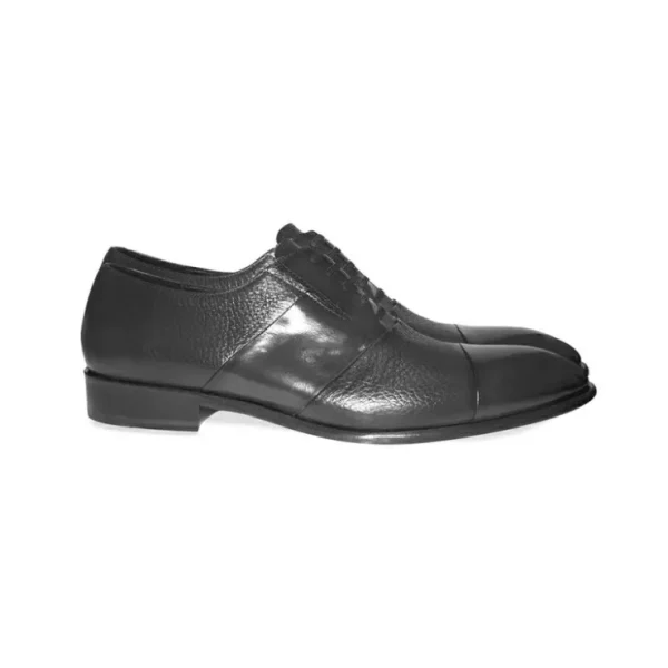 Outlet Corrente C0141-5691 Cap Toe Fake Lace Deerskin Shoes Black