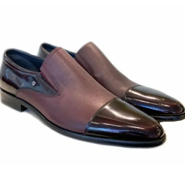 Cheap Corrente C139-3519 Cap Toe Loafers Burgundy