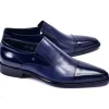 Shop Corrente C1401-3519 Cap Toe Loafers Navy