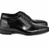 Outlet Corrente C0001301-6708 Cap Toe Ostrich Oxfords Black