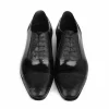 Outlet Corrente C0001301-6708 Cap Toe Ostrich Oxfords Black