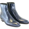 Online Corrente C190-1547 Cap Toe Side Zipper Boots Navy