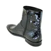 Best Corrente C2033-4604 Croc Print Zipper Side Buckle Boots Black