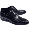 Best Corrente C015-6291 Croco Print Lace Up Shoes Black