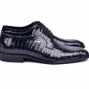 New Corrente C01507-6291 Croco Print Shoes Navy