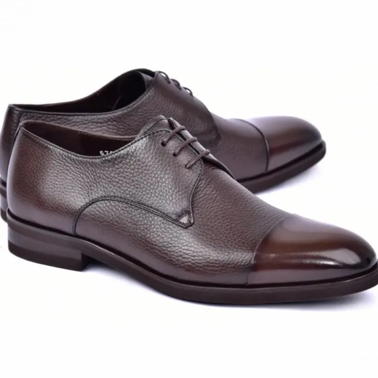 Best Sale Corrente C0015-6793 Deer Skin Cap Toe Brown