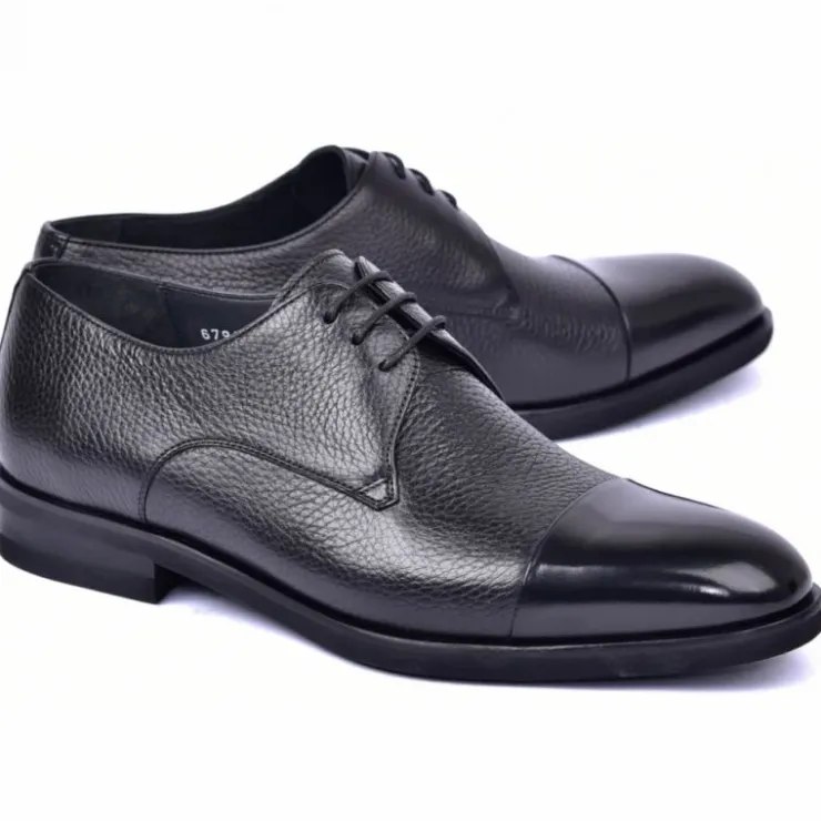 Clearance Corrente C0015-6793 Deer Skin Cap Toe Black