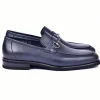 Outlet Corrente C001104-5844 Deerskin Buckle Loafer Navy