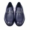 Outlet Corrente C001104-5844 Deerskin Buckle Loafer Navy