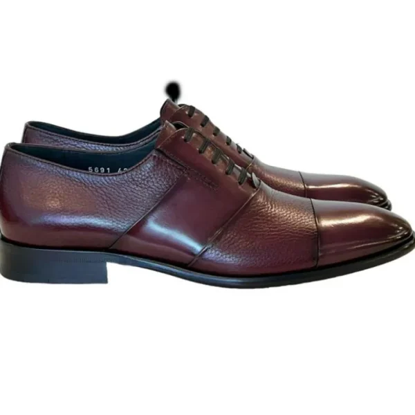 Best Corrente C0142-5691 Deerskin Cap-Toe Tie-Less Shoes Burgundy