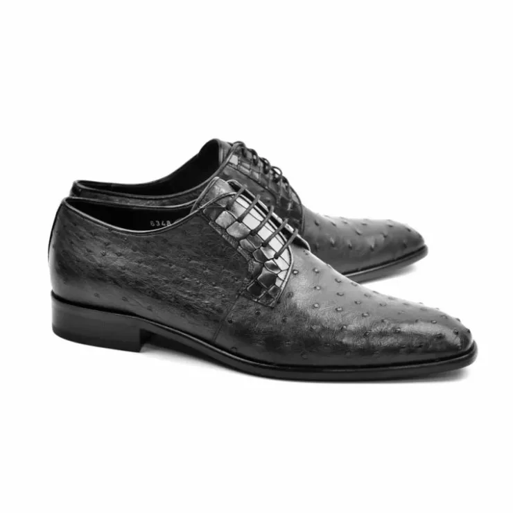 Online Corrente C01504-6348 Genuine Ostrich Lace Up Black