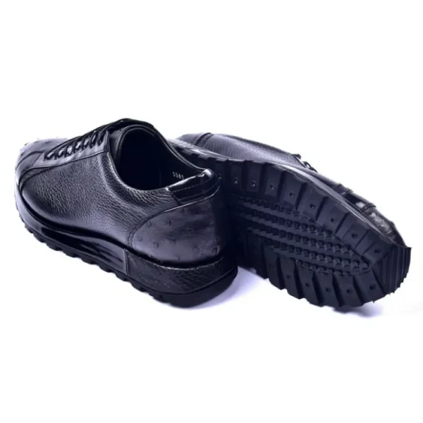 Best Sale Corrente C001304-5581 Genuine Ostrich Fashion Sneakers Black