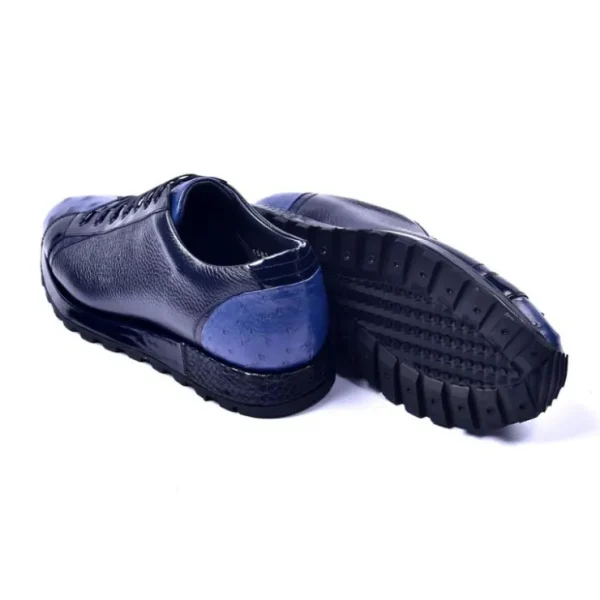 Best Corrente C001306-5581 Genuine Ostrich Fashion Sneakers Navy