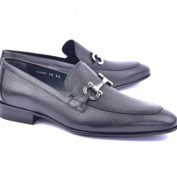 corrente_c_grain_leather__0.webp Outlet Corrente C111-4428 Grain Leather Loafers Black