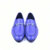 Fashion Corrente C11101-4428 Grain Leather Loafers Electric Blue ElectricBlue