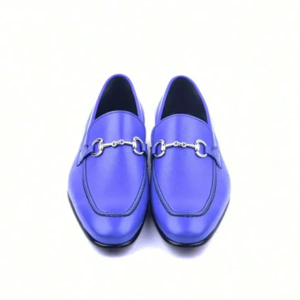 Fashion Corrente C11101-4428 Grain Leather Loafers Electric Blue ElectricBlue