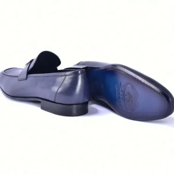 corrente_c_h_buckle_loafe_2.webp Sale Corrente C02009-5760 H Buckle Loafers Navy