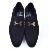 Sale Corrente C02003-5760 H Buckle Suede Loafers Black