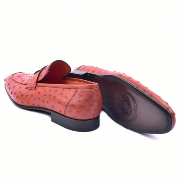 New Corrente C02008-5760 H Ostrich Loafers Rust