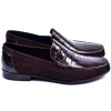 Store Corrente 3898C Handsewn Suede / Crocodile Print Loafers Brown