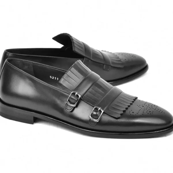 Flash Sale Corrente C0001902-5211 Kiltie Buckle Loafers Black