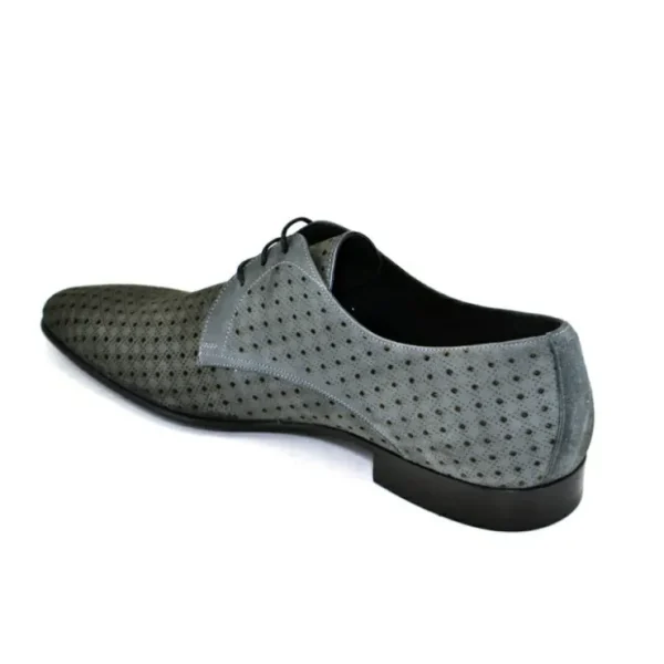 corrente_c_nubak_perforat_2.webp Sale Corrente C149-2414 Nubak Perforated Lace Up Shoes Grey