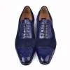 Cheap Corrente C00015-6708 Ostrich & Suede Cap Toe Navy