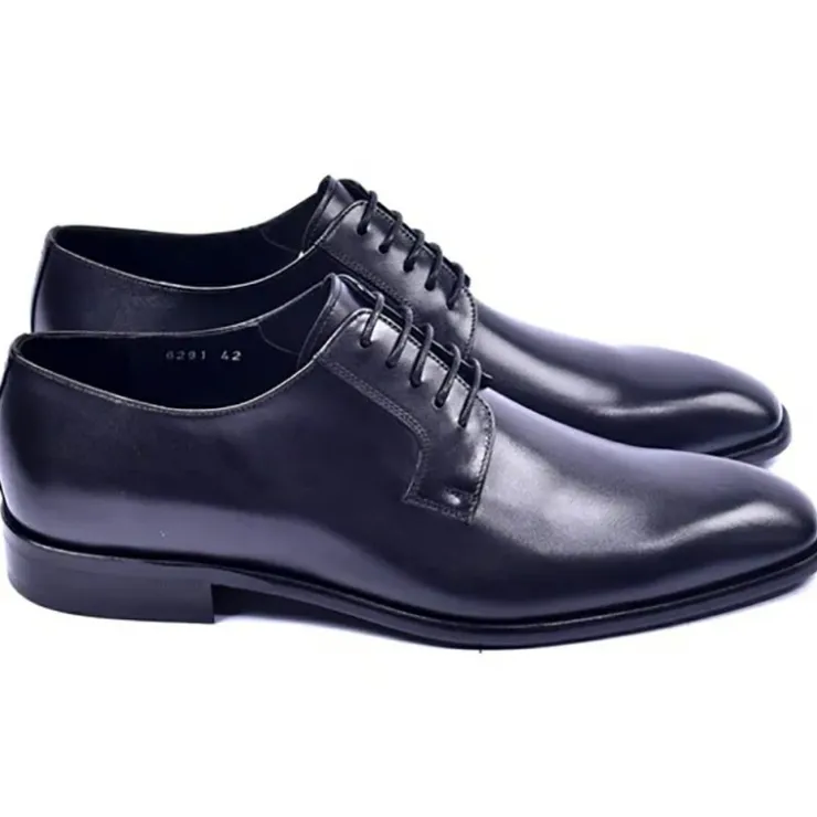 Hot Corrente C01501-6291 Plain Toe Lace Up Shoes Black