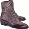 Sale Corrente C203-3273 Python & Leather Side Zipper Boots Multi Brown MultiBrown