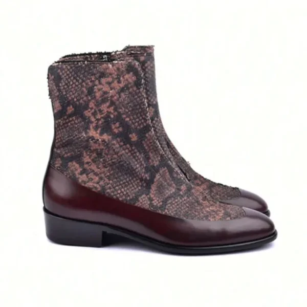 corrente_c_python_amp_lea_1-1.webp Sale Corrente C203-3273 Python & Leather Side Zipper Boots Multi Brown MultiBrown