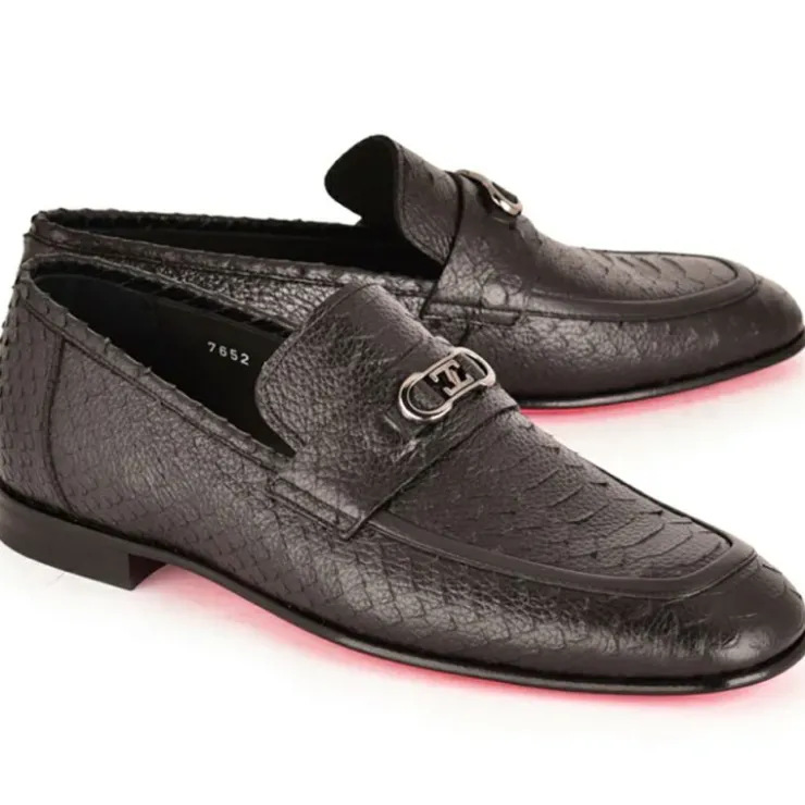 Best Sale Corrente C0001104-7652 Python Loafer Black