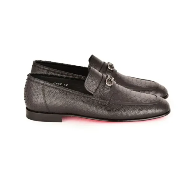 Best Sale Corrente C0001104-7652 Python Loafer Black