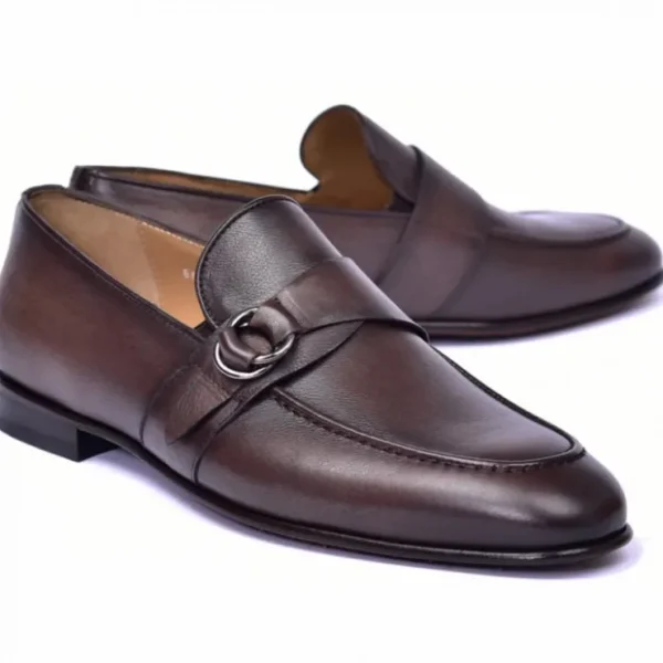 Flash Sale Corrente C00101-6628 Side Buckle Loafer Brown