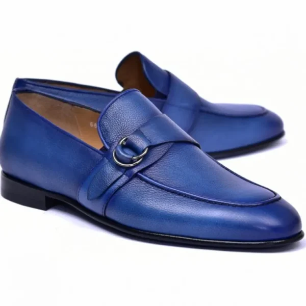 corrente_c_side_buckle_lo_0.webp Online Corrente C0010-6628 Side Buckle Loafer Blue