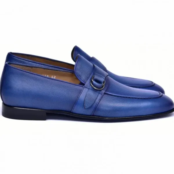 corrente_c_side_buckle_lo_1.webp Online Corrente C0010-6628 Side Buckle Loafer Blue