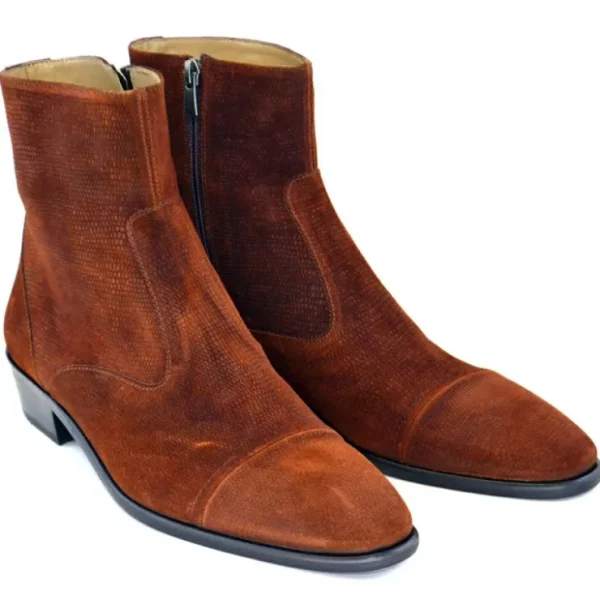 corrente_c_suede_cap_toe__0-4.webp Flash Sale Corrente C193-1547 Suede Cap Toe Side Zipper Boots Tabacco