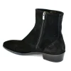 Outlet Corrente C191-1547 Suede Cap Toe Side Zipper Boots Black