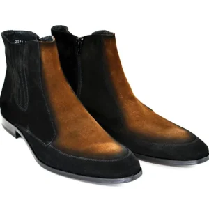 Flash Sale Corrente C199-2077 Two Tone Suede Boots Black Tan BlackTan