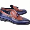 Sale Corrente C00019-7397 Wing Tip Kiltie Tassel Loafer Navy / Brown