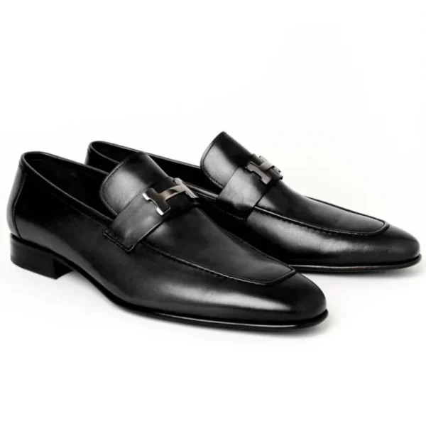 Fashion Corrente C021-5760-H Buckle Loafer Shoes Black