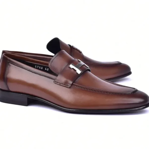 Best Corrente C02-5760-H Buckle Loafer Shoes Brown