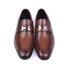 Best Corrente C02-5760-H Buckle Loafer Shoes Brown