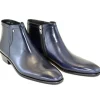 Online Corrente C196-3200HS Plain Toe Side Zipper Boots Navy