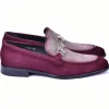 Hot Corrente C11108-6376S Two Tone Suede Bit Loafer Burgundy