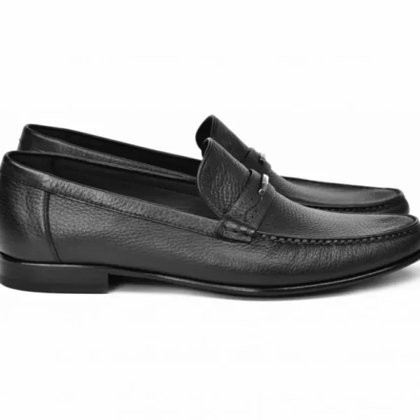 Clearance Corrente Hand Sewn Deerskin Loafers Black