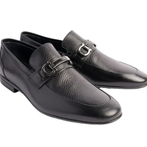 Best Corrente P00080 Barferr Buckle Loafers Black