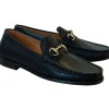 Fashion Corrente P000611-6444 Bit Buckle Loafers Black