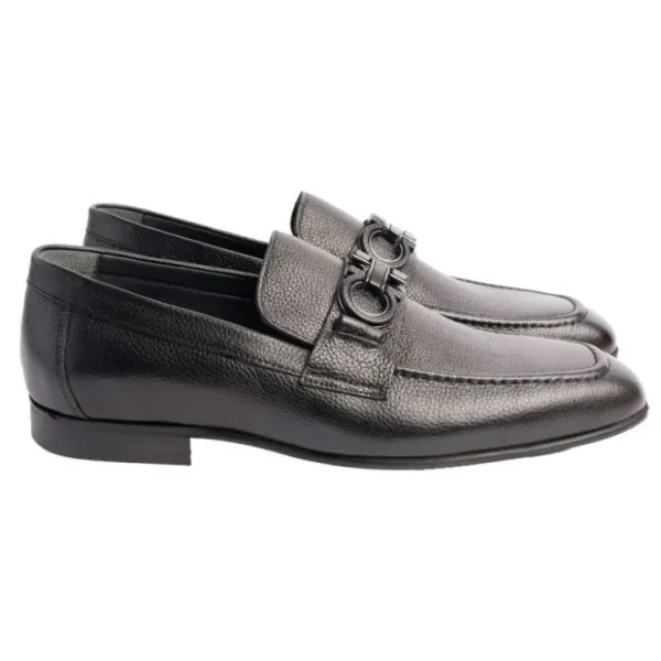 New Corrente P00071 Chello Buckle Loafers Black